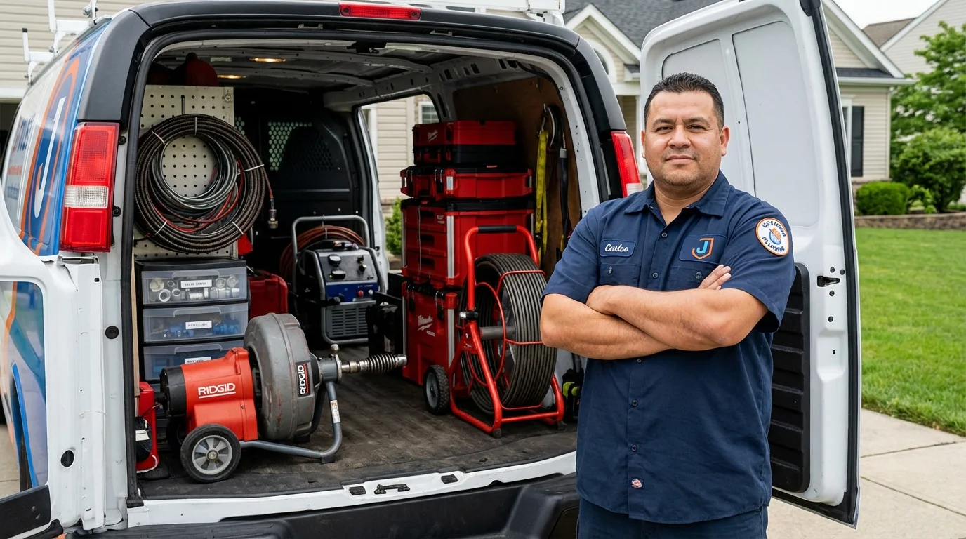 Professional drain cleaning equipment and Johns Plumbing LLC plumber in Denham Springs