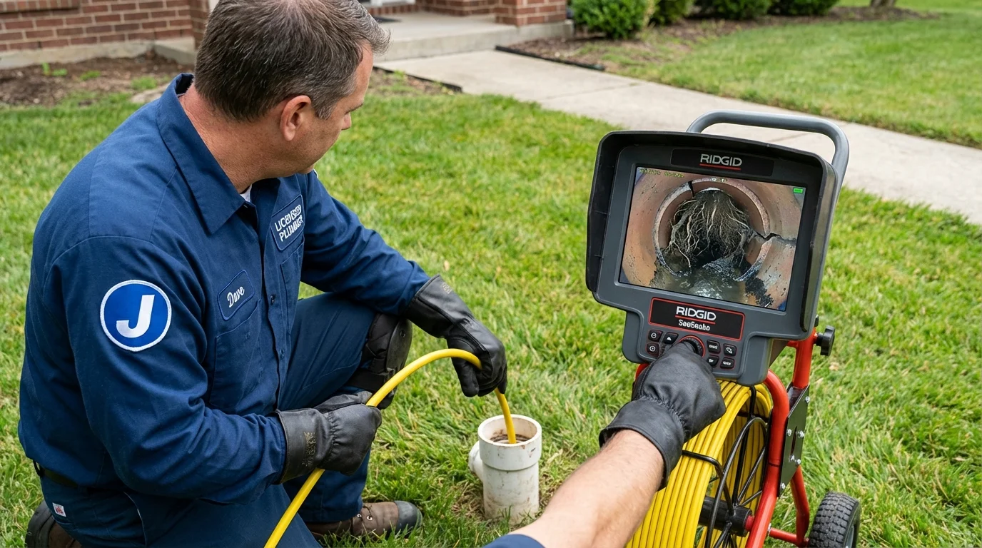 Sewer camera inspection being performed by Johns Plumbing LLC in Denham Springs