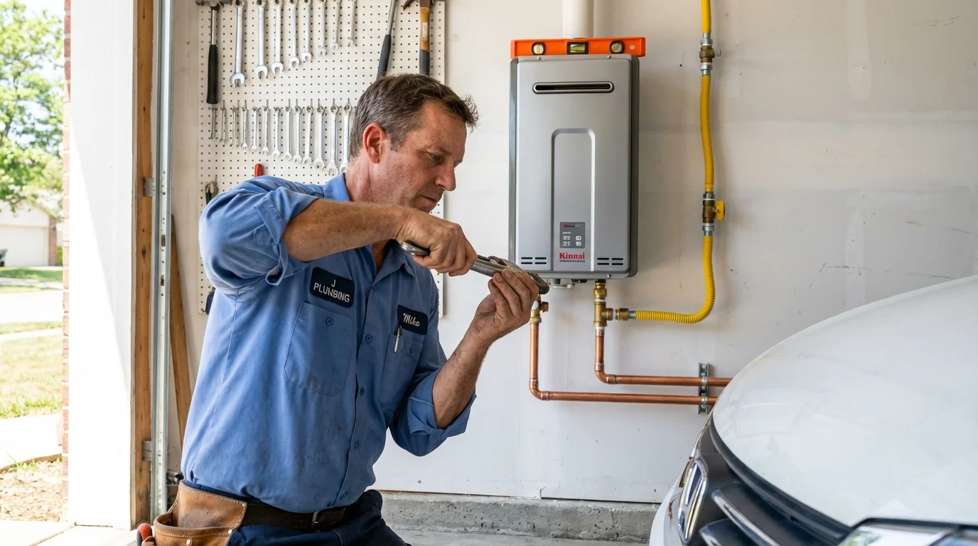 Tankless water heater installation by a Johns Plumbing LLC plumber in Denham Springs